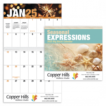 Seasonal Expressions Large Block Wall Calendar - Spiral
